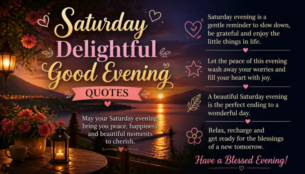 Saturday Delightful Good Evening Quotes