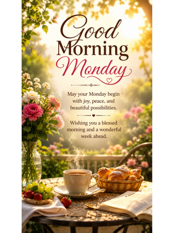 Beautiful Good Morning Monday Wishes And Blessings
