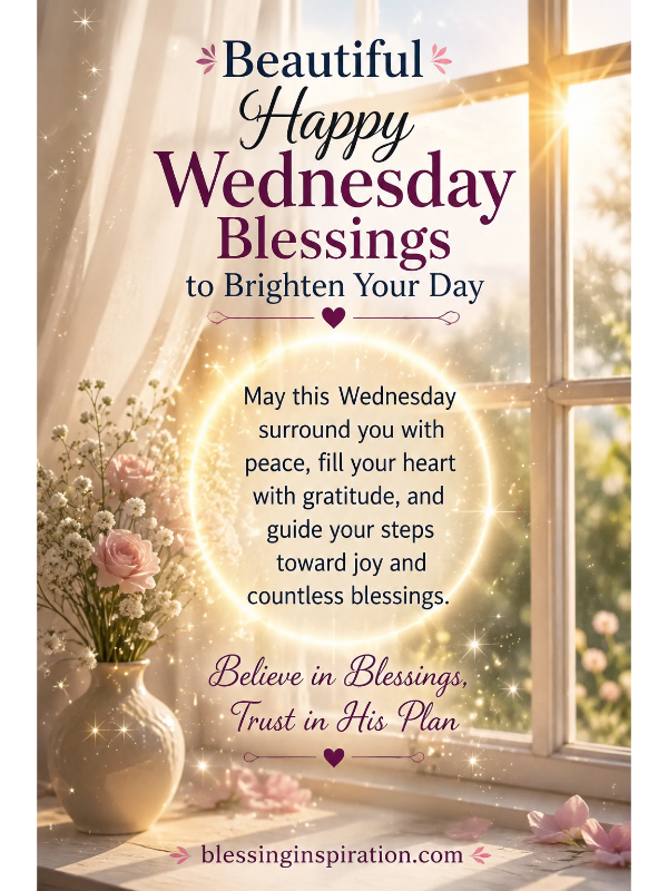 Beautiful Happy Wednesday Blessings to Brighten Your Day