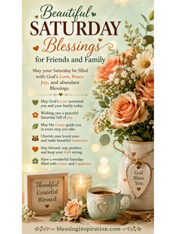 Beautiful Saturday Blessings for Friends and Family