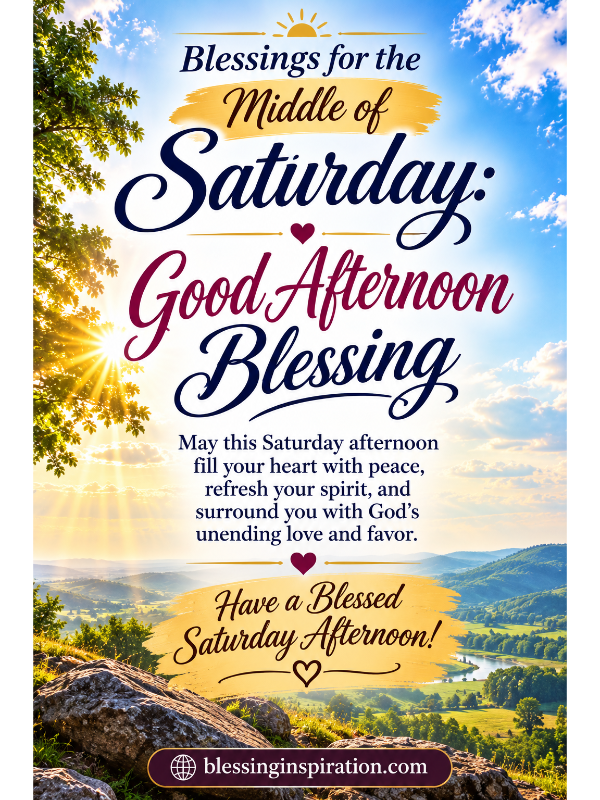 Blessings for the Middle of Saturday Good Afternoon Blessing
