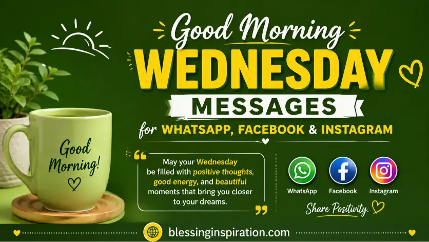 Good Morning Wednesday Messages for WhatsApp, Facebook & Instagram