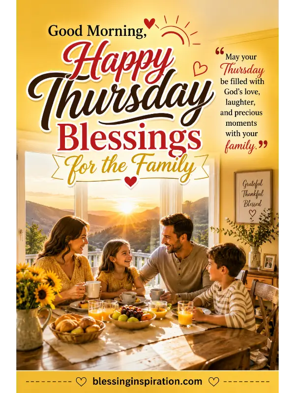 Good Morning, Happy Thursday Blessings for the Family