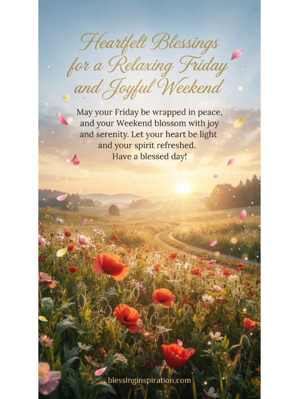 Heartfelt Blessings for a Relaxing Friday and Joyful Weekend