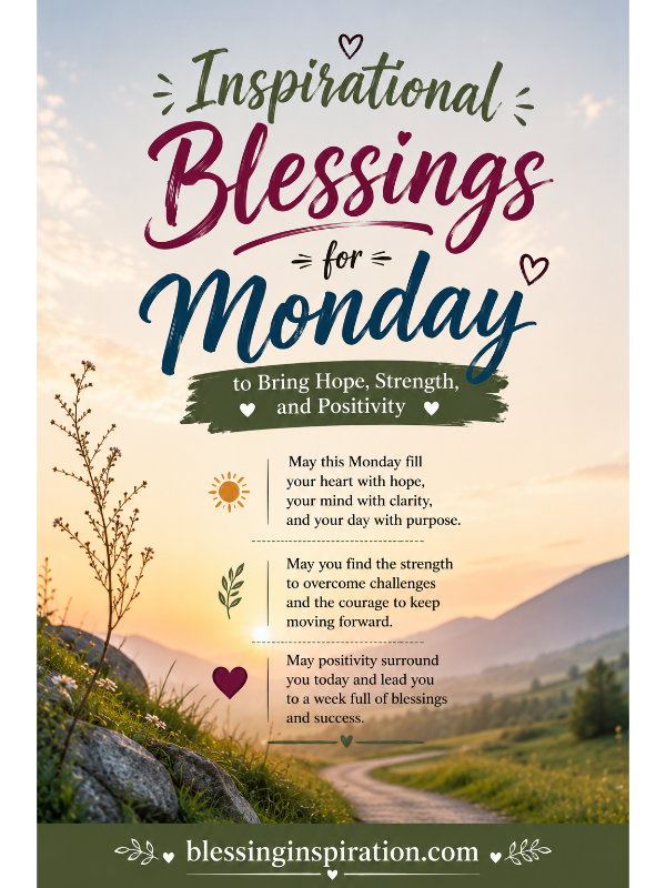 Inspirational Blessings for Monday to Bring Hope, Strength, and Positivity
