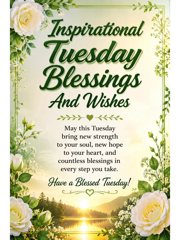 Inspirational Tuesday Blessings And Wishes
