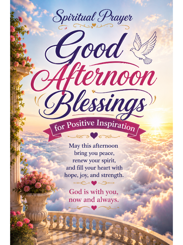 Spiritual Prayer Good Afternoon Blessings for Positive Inspiration
