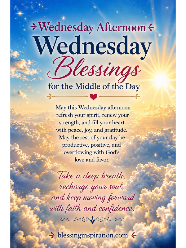 Wednesday Afternoon Blessings for the Middle of the Day
