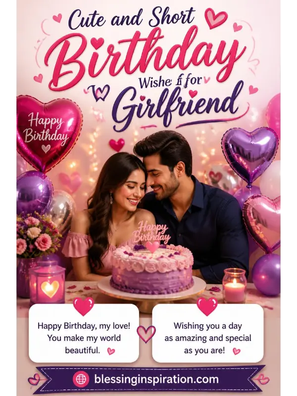 Cute and Short Birthday Wishes for Girlfriend
