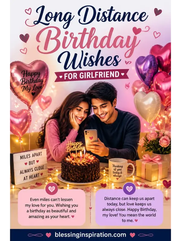 Long Distance Birthday Wishes for Girlfriend