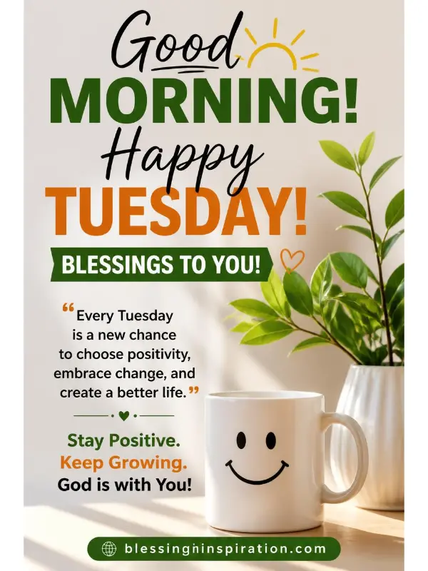 Positive Encouraging Good Morning Tuesday Blessings