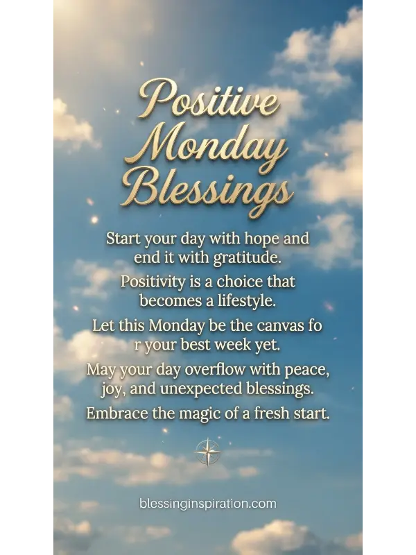 Positive Monday Blessings Quotes