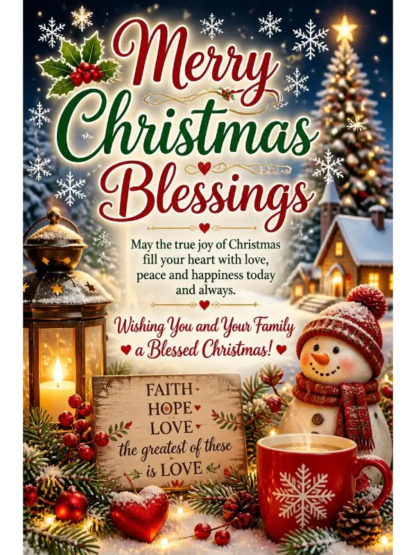Beautiful Merry Christmas Blessings