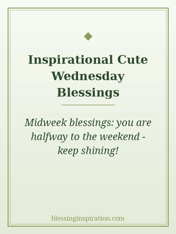 Inspirational Cute Wednesday Blessings