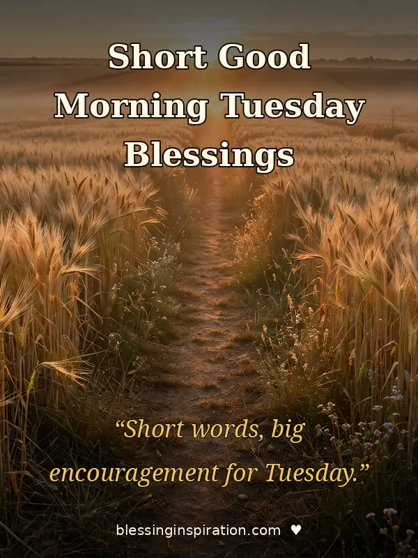 Short Good Morning Tuesday Blessings