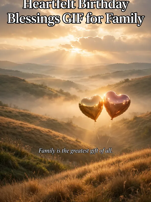 Heartfelt Birthday Blessings GIF for Family