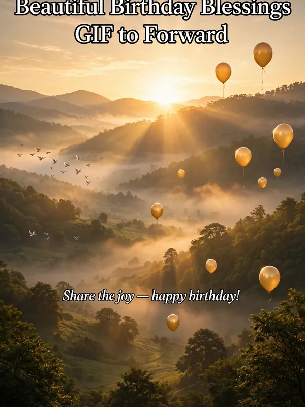 Beautiful Birthday Blessings GIF to Forward