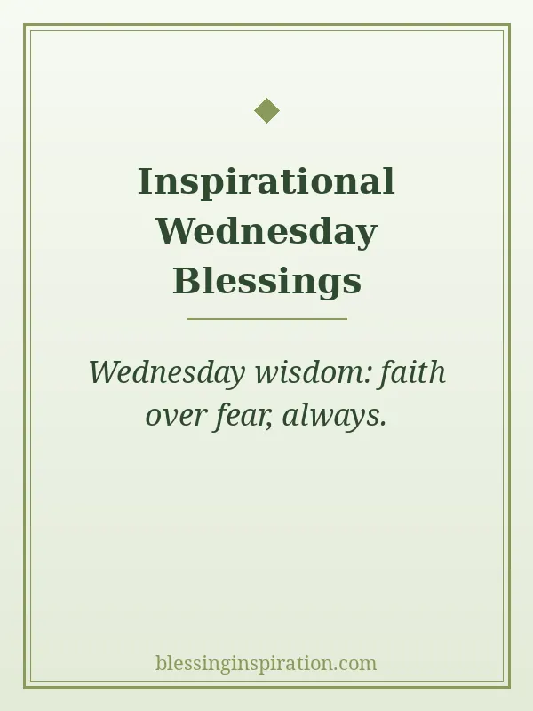 Inspirational Wednesday Blessings