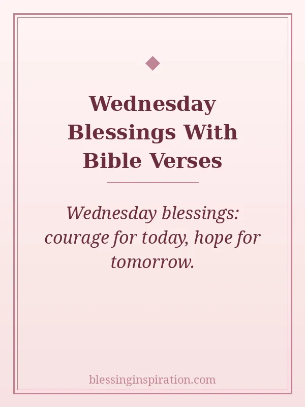 Wednesday Blessings With Bible Verses