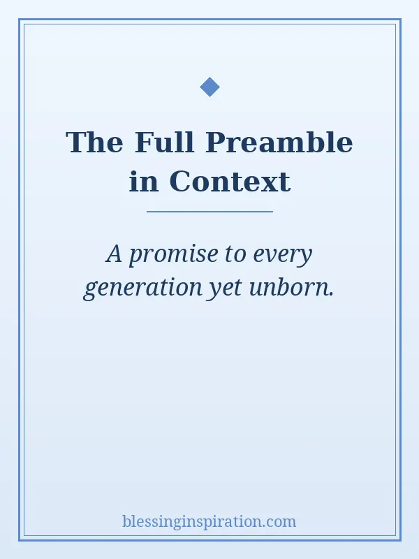 Preamble Posterity in Context