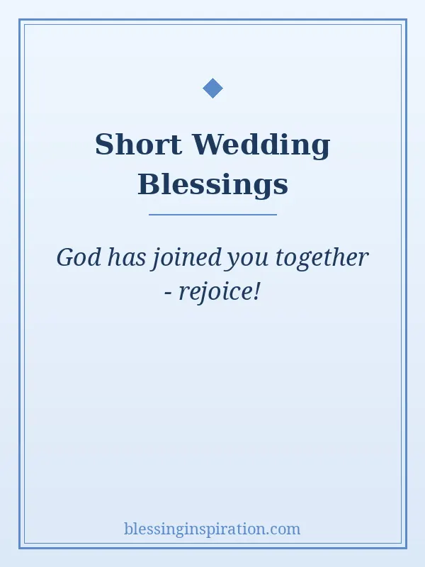 Short Wedding Blessings