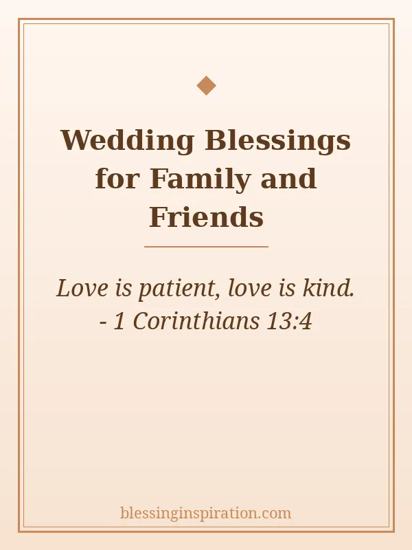 Wedding Blessings for Family and Friends